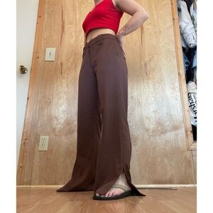 TEHAMA Chocolate Brown Wide-Leg Trousers